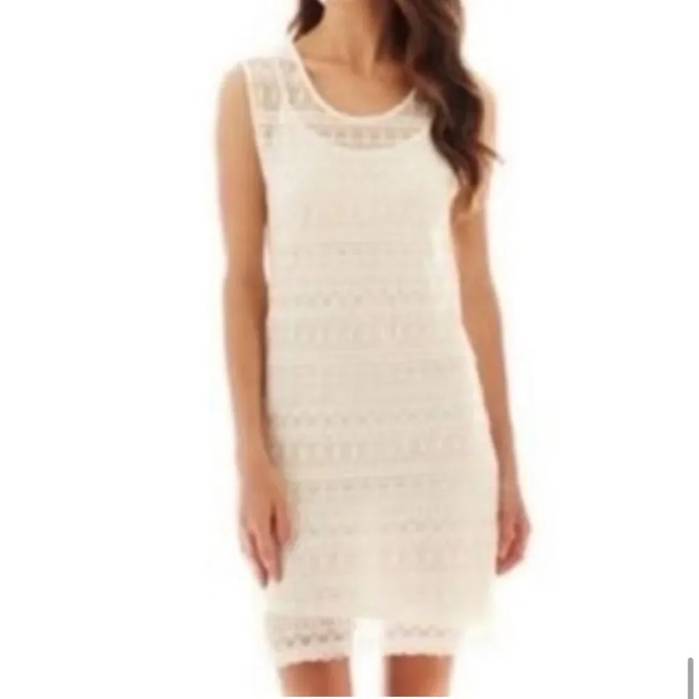 MNG Casual by Mango- “Brenda” Cream Crochet Embroidered & Lace Dress- Size XS